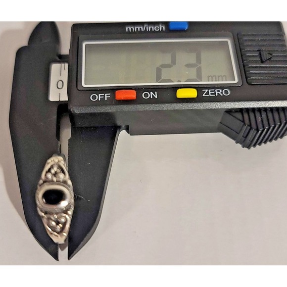 Sterling Silver 925 Onyx Ring Size 7 Black Stone Marquise Band Boho Jewelry - Picture 6 of 8